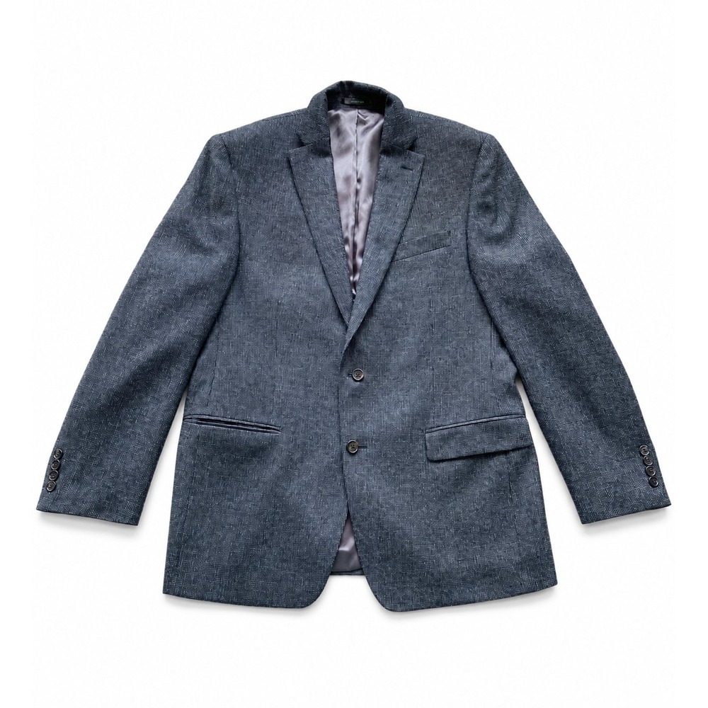 Lauren Ralph Lauren Wool Blazer 44R Charcoal Tweed Preppy Academia Birdseye EUC